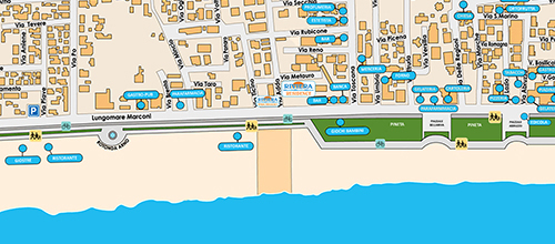 Mappa Servizi Residence Riviera Alba Adriatica